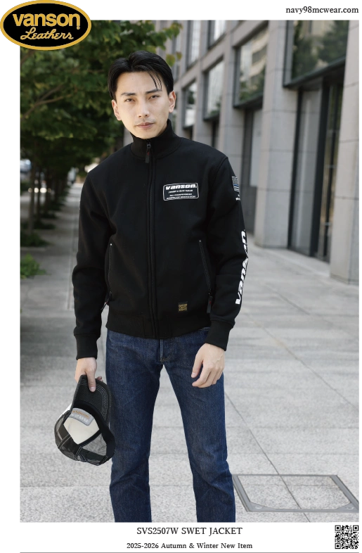 SVS2507W SWEAT JAKET | BLACK/WHITE | FRONT | navy98mcwear