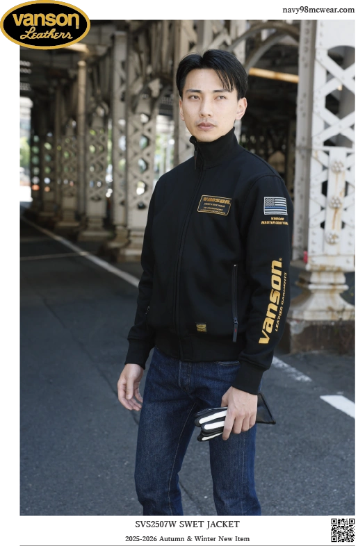 SVS2507W SWEAT JAKET | BLACK/YELLOW | FRONT | navy98mcwear