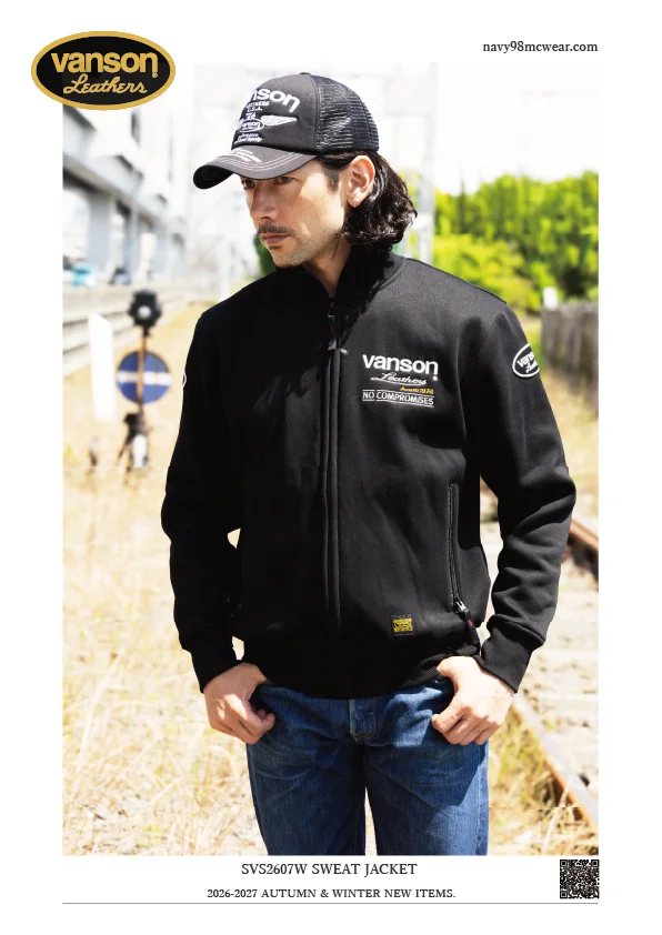 SVS2607W SWEAT JACKET | BLACK/WHITE | FRONT | navy98mcwear