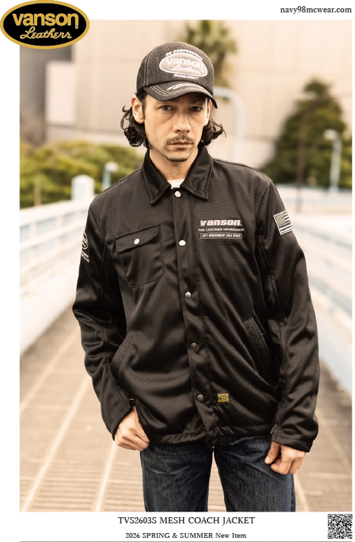TVS2603S MESH COACH JACKET | BLACK/SILVER | FRONT | navy98mcwear