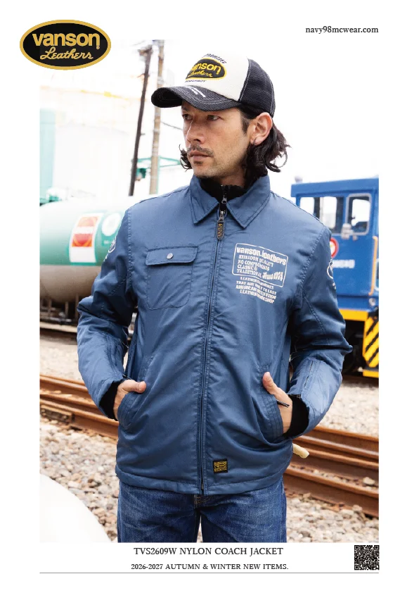TVS2609W NYLON COACH JACKET | NAVY | FRONT | navy98mcwear