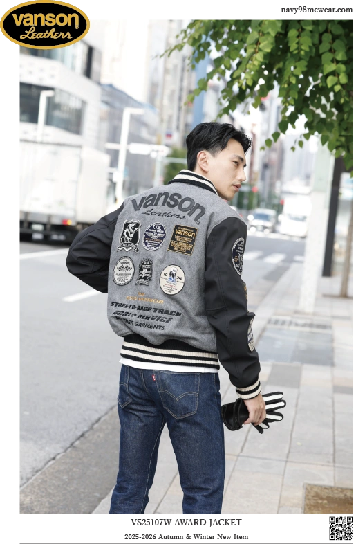 VS25107W AWARD JAKET | GRAY/BLACK | BEHIND | navy98mcwear