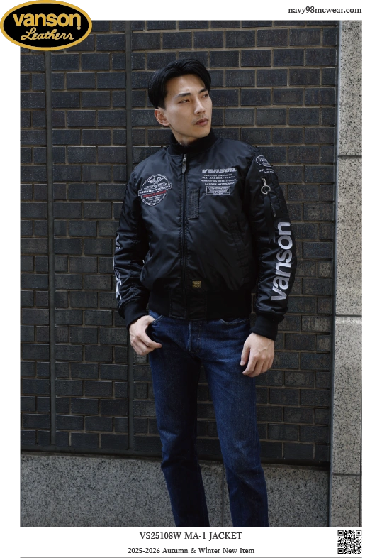 VS25108W MA-1 JAKET | BLACK/SIKVER | FRONT | navy98mcwear