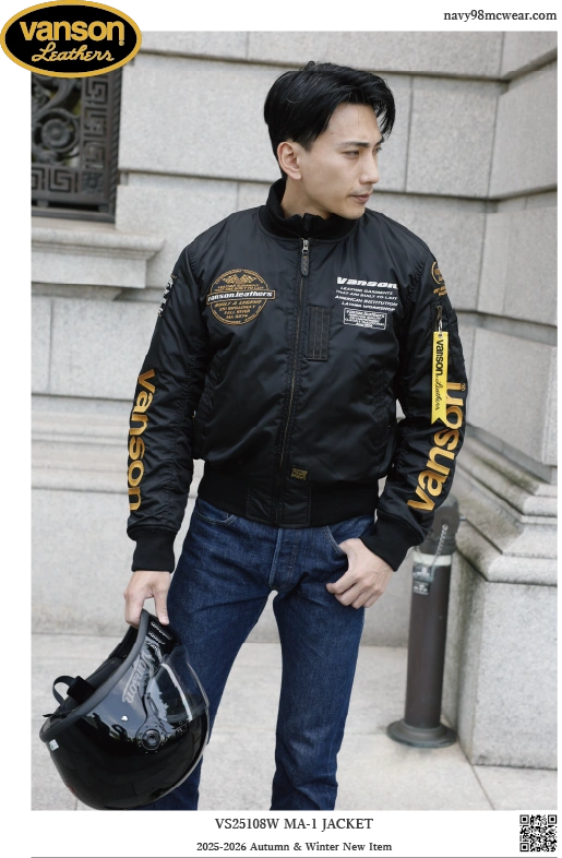 VS25108W MA-1 JAKET | BLACK/YELLOW | FRONT | navy98mcwear