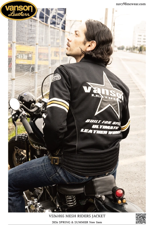 VS26105S MESH RIDERS JACKET | BLACK/WHITE | BEHIND | navy98mcwear