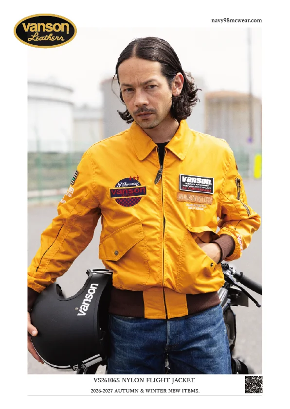 VS26106S NYLON FLIGHT JACKET | MUSTARD | FRONT | navy98mcwear