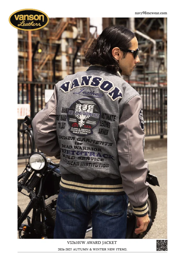 VS26107W AWARD JACKET | GRAY/NAVY | BEHIND | navy98mcwear