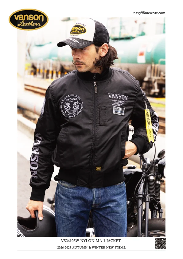 VS26108W NYLON MA-1 JACKET | BLACK/SILVER | BEHIND | navy98mcwear