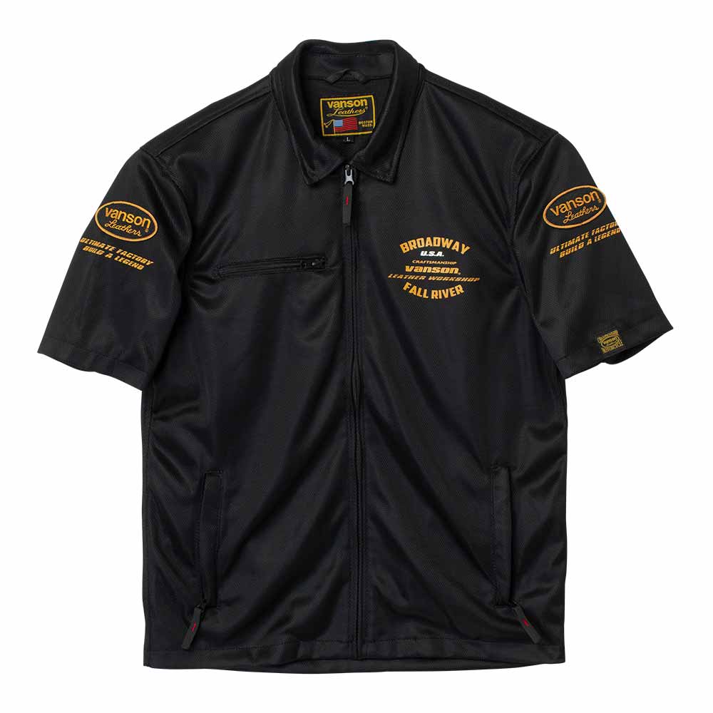 VSE26105S メッシュワークシャツ | vanson EXCLUSIVEブランド | 2026春夏モデル